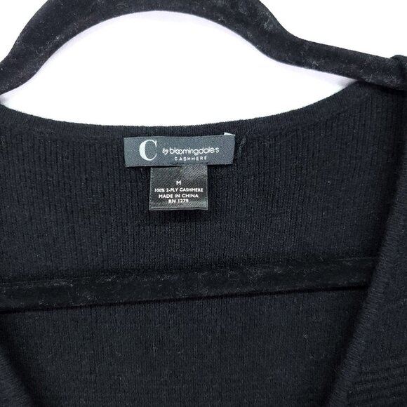 C by BLOOMINGDALES 100% Cashmere 2-Ply Fit & Flare Dress Size Medium Ribbed - Picture 6 of 12